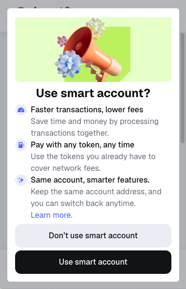 SDK upgrade EOA to smart account